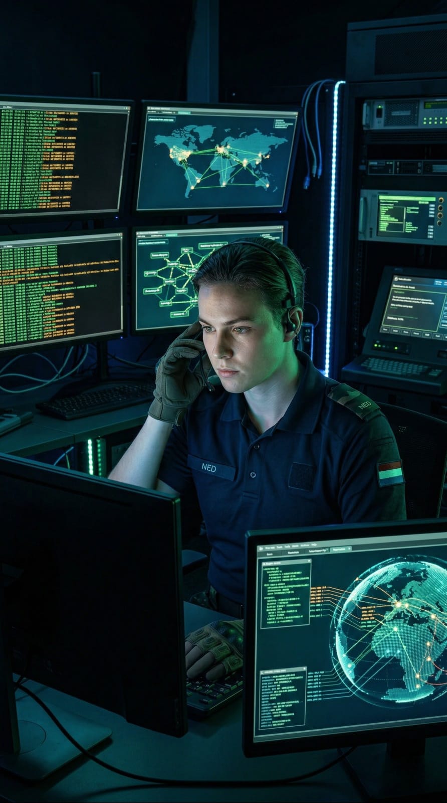 Cyber operator achter schermen